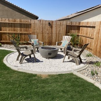 Icos Gardening & Landscape - Completed fire pit area. - Landscaping Near Me - Bakersfield, California Icos Gardening & Landscape - Completed fire pit area. - Landscaping Near Me - Bakersfield, California