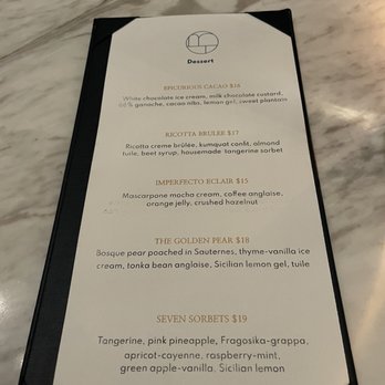 Imperfecto - Dessert menu - Cocktail Bars Near Me - Washington, DC, District of Columbia
