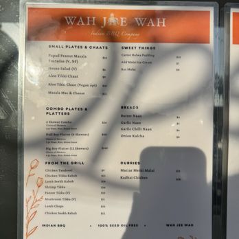 Wah Jee Wah - Menu as of 4/24/2026 - Indian Near Me - Milpitas, California Wah Jee Wah - Menu as of 4/24/2026 - Indian Near Me - Milpitas, California
