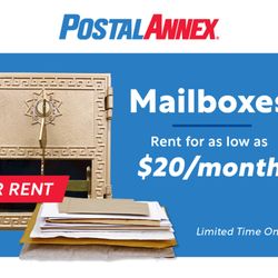 PostalAnnex - Mailbox Rental Starting at $20/Month. Limited Time Offer!