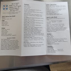 Ben & Janies - Front of our menu.