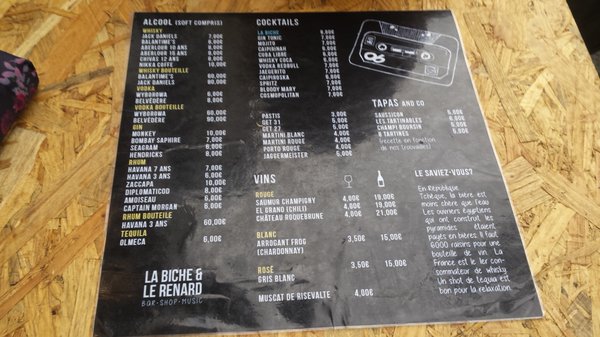 Menu photo 3 La Biche & Le Renard Lille, 59 Menu photo 3 La Biche & Le Renard Lille, 59