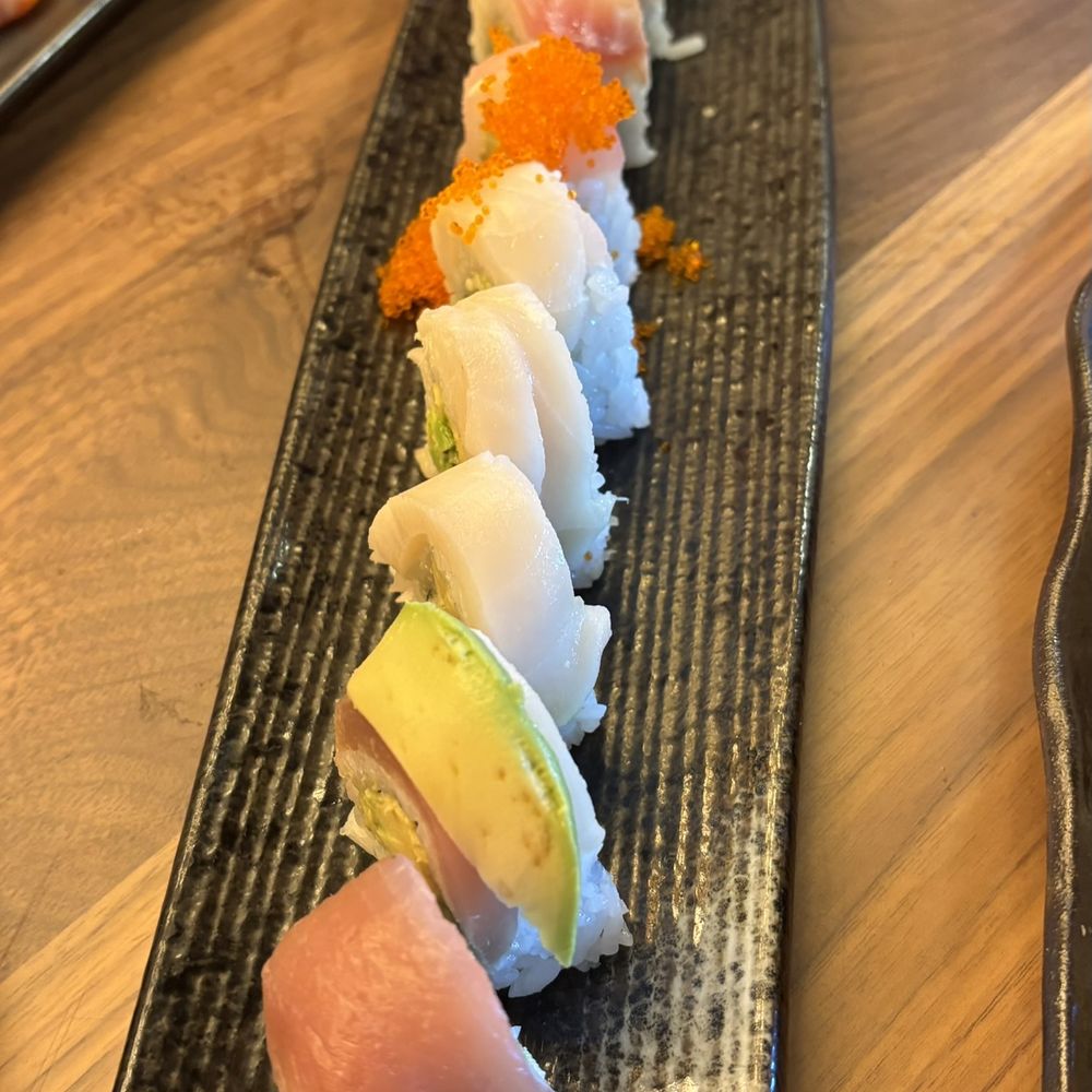 Nobuya - Rainbow Roll: Long plate, different fresh fish per piece - Sushi Bars Near Me - Pleasant Hill, California Nobuya - Rainbow Roll: Long plate, different fresh fish per piece - Sushi Bars Near Me - Pleasant Hill, California
