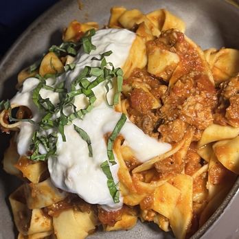 Selvin’s Restaurant & Lounge - Pappardelle bolognese with burrata - New American Near Me - Thousand Oaks, California