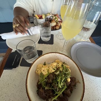 Daily Gather - Steak & Eggs. My partner had the Smoked Salmon Benedict! - Breakfast & Brunch Near Me - Houston, Texas