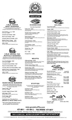 Menu photo 8 Good Stuff Burgers Los Angeles, CA Menu photo 8 Good Stuff Burgers Los Angeles, CA
