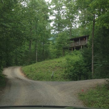 Bear-Ly Rustic Cabin Rental - View of cabin from down the road - Townsend, Tennessee Bear-Ly Rustic Cabin Rental - View of cabin from down the road - Townsend, Tennessee