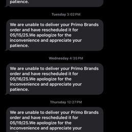 Delivery's canceled, each and every week and day.