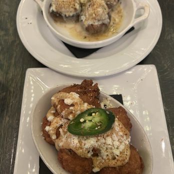 The Light Horse - Stuffed mushrooms and hush puppies - American Near Me - Alexandria, Virginia The Light Horse - Stuffed mushrooms and hush puppies - American Near Me - Alexandria, Virginia