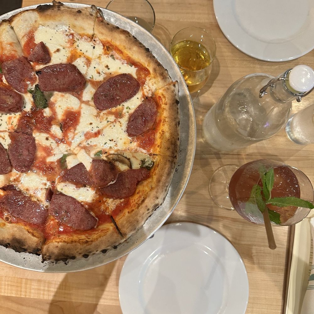 Lucia Pizzeria - margherita pizza with added sausage - Pizza Near Me - Miami, Florida Lucia Pizzeria - margherita pizza with added sausage - Pizza Near Me - Miami, Florida