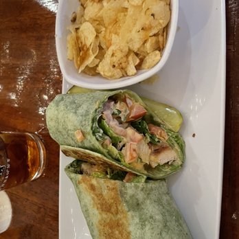 The Tap Room - Carribbean jerk chicken wrap - Breweries Near Me - St John, Virgin Islands