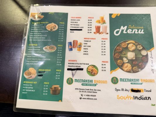 Menu photo 4 Meenakshi Bhavan San Jose, CA Menu photo 4 Meenakshi Bhavan San Jose, CA