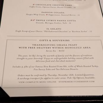 Hy's Steak House - Thanksgiving catering is available - Steakhouses Near Me - Honolulu, Hawaii Hy's Steak House - Thanksgiving catering is available - Steakhouses Near Me - Honolulu, Hawaii