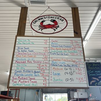 Grimms Stonecrab - As of 4/6/2024 - Seafood Markets Near Me - Everglades City, Florida