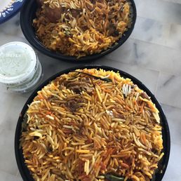 Chicken and beef briyani