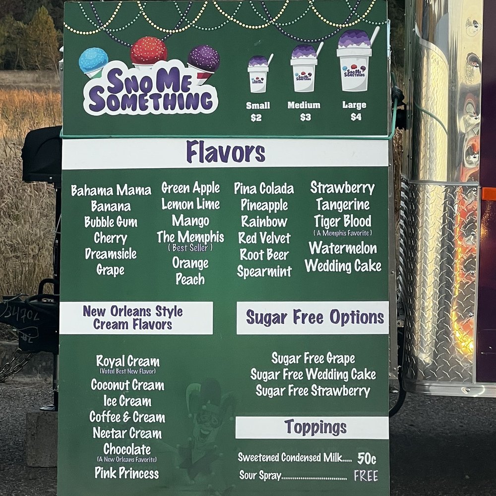 Sno Me Something - Menu - Food Trucks Near Me