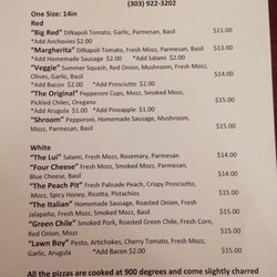 Menu and hours