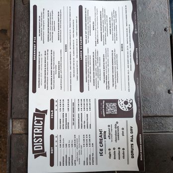 District Donuts Sliders Brew - Menu 3/2024 - Coffee & Tea Near Me - New Orleans, Louisiana