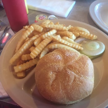 Hodak's - Bacon cheese burger on a Kaiser with fries and onion and pickle on the side. - Southern Near Me - Saint Louis, Missouri Hodak's - Bacon cheese burger on a Kaiser with fries and onion and pickle on the side. - Southern Near Me - Saint Louis, Missouri