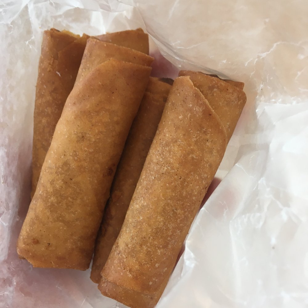 A pile of eggrolls! A pile of eggrolls!
