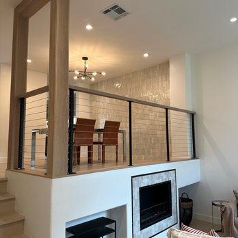 Interior Technique Flooring - Love this space so much! The wrapped posts and oak trim on the railing give texture and warmth to compliment the steel railing! - Flooring Near Me - San Marcos, California