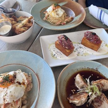 Driftwood Kitchen - Lobster carbonara, DWK French Fries, potstickers, Tuna tartare - Seafood Near Me - Laguna Beach, California Driftwood Kitchen - Lobster carbonara, DWK French Fries, potstickers, Tuna tartare - Seafood Near Me - Laguna Beach, California