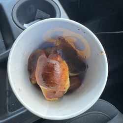 Auntie Anne's - Pretzel Dogs over cooked