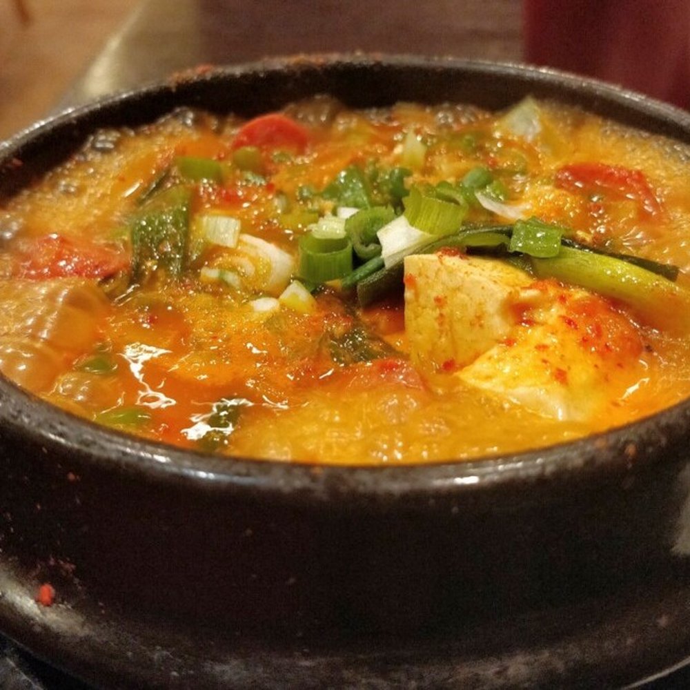 Yet Tuh - The hubs' photo of the spicy sausage stew. - Korean Near Me - Doraville, Georgia Yet Tuh - The hubs' photo of the spicy sausage stew. - Korean Near Me - Doraville, Georgia
