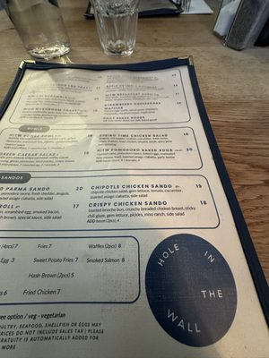 Menu photo 4 Hole In The Wall - FiDi New York, NY
