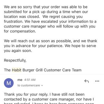 Habit Burger & Grill - email response from customer care team - Burgers Near Me - Phoenix, Arizona Habit Burger & Grill - email response from customer care team - Burgers Near Me - Phoenix, Arizona