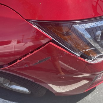 Collision Tech - Before. Popped out bumper and broken headlight - Body Shops Near Me - El Cajon, California