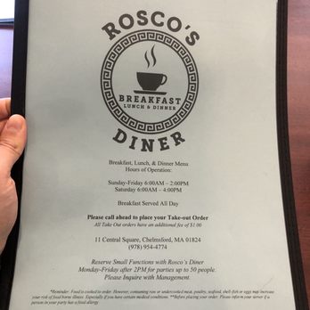 Rosco's Diner - The menu - Breakfast & Brunch Near Me - Chelmsford, Massachusetts