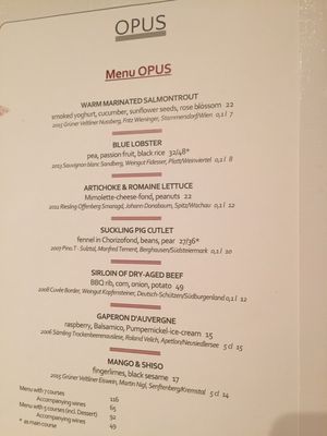 Menu photo 3 Opus Vienna, 9 Menu photo 3 Opus Vienna, 9