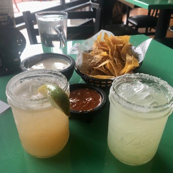 Barrio - Barrio Paloma cocktail, house margarita, chips, elote (corn) queso and salsa. - Tacos Near Me - Traverse City, Michigan