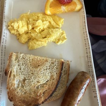Egg - Kids scrambled egg with fruit and sausage - Breakfast & Brunch Near Me - Rehoboth Beach, Delaware