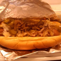 California Dog (veggie). It might just seem very brown-ish in color, but I"m telling ya, it was the best $4 I spent that day!