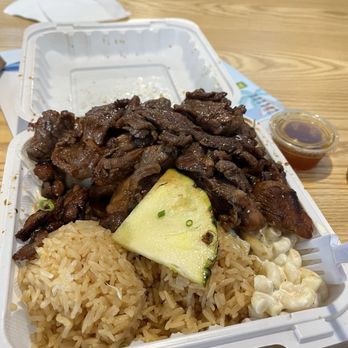 Triangle Hawaiian Bbq - The pick 3-Fried rice, Macaroni Salad, Bbq Chicken, Bbq Beef and Shrimp - Hawaiian Near Me - Raleigh, North Carolina Triangle Hawaiian Bbq - The pick 3-Fried rice, Macaroni Salad, Bbq Chicken, Bbq Beef and Shrimp - Hawaiian Near Me - Raleigh, North Carolina