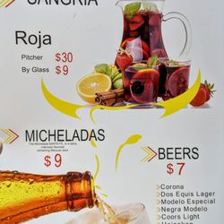 Taqueria Santa Fe - Drink Menu (12/2023)