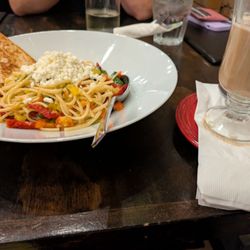 Lumbertown Ale House - aglio e olio and B-52 coffee