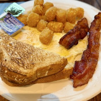 Blue Note - Two eggs over medium, bacon, toast and tater tots - Sports Bars Near Me - St. Louis, Missouri