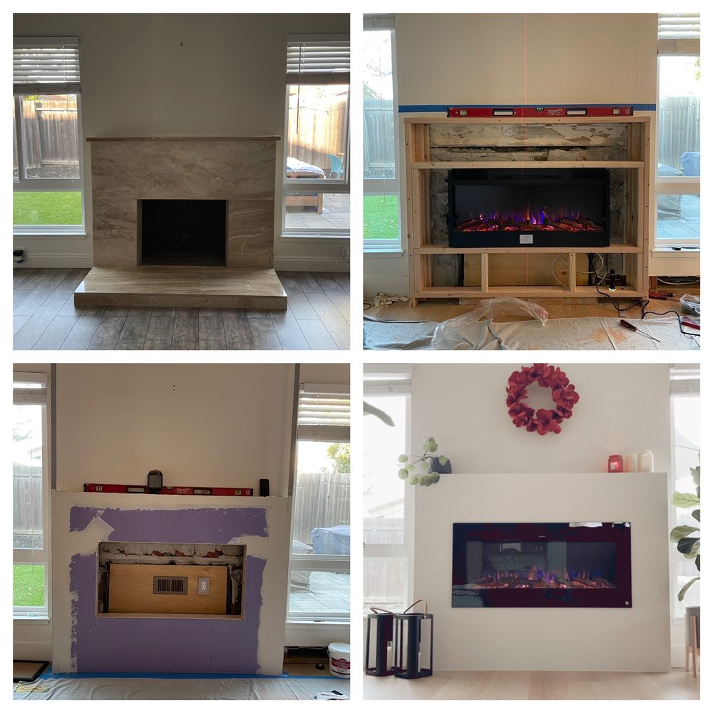 Stoneitup - Old dated fireplace to modern and beautiful. - Fireplace Services Near Me Stoneitup - Old dated fireplace to modern and beautiful. - Fireplace Services Near Me