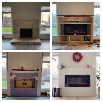 Stoneitup  - Old dated fireplace to modern and beautiful. - Fireplace Services Near Me
