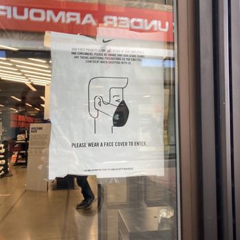 Nike Factory Store - Clarksburg - COVID-19 policies posted at front door/entrance - Sports Wear Near Me - Clarksburg, Maryland