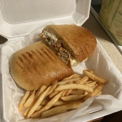Meatball parmigiana panini