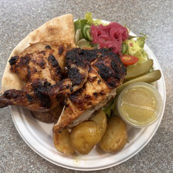 Dizzy Bird - 1/2 Chicken Plate with two sides, Lemon Garlic Roasted Potatoes and Side Salad - Chicken Shop Near Me - Mission Viejo, California Dizzy Bird - 1/2 Chicken Plate with two sides, Lemon Garlic Roasted Potatoes and Side Salad - Chicken Shop Near Me - Mission Viejo, California