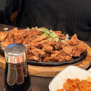 Korean BBQ Plus - a plate of chicken and rice - Korean Near Me - Concord, California