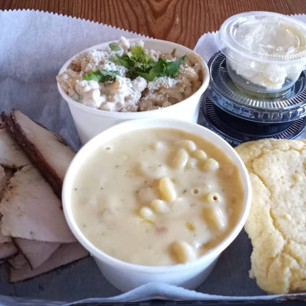 Palouse Caboose Bar And Grill - Tom Thumb Meat Platter w/Choice of Smoked Turkey/Mac & Cheese/Corn Salad/Corn Bread... - American Near Me - Palouse, Washington Palouse Caboose Bar And Grill - Tom Thumb Meat Platter w/Choice of Smoked Turkey/Mac & Cheese/Corn Salad/Corn Bread... - American Near Me - Palouse, Washington