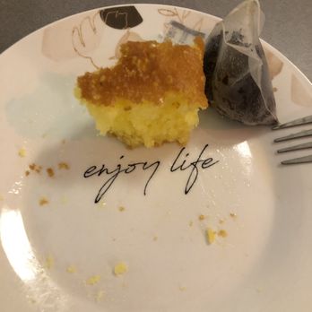 The Drip Community Coffeehouse - The end of my lemon cake and the cool plate it was on - Coffee & Tea Near Me - Saint Louis, Missouri