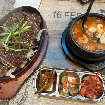Bada Kitchen - Galbi (BBQ rib) and Seafood tofu soup - Korean Near Me - Seaside, California