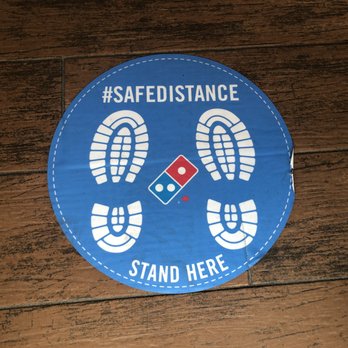 Domino's Pizza - Blue social distancing sticker~ - Pizza Near Me - Vancouver, British Columbia